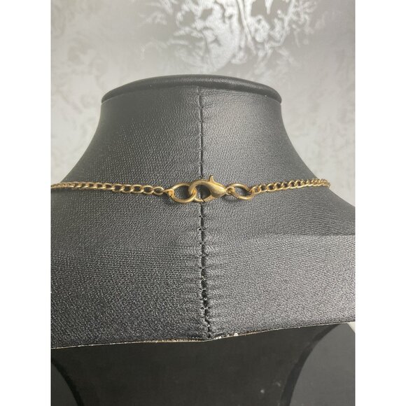 Gold-Tone Chain Necklace With Abstract Pendant - Picture 3 of 3